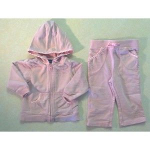 Girl's Size 9-12 M Months 2 Piece Pink Floral Embroidered Jacket & Pants Outfit